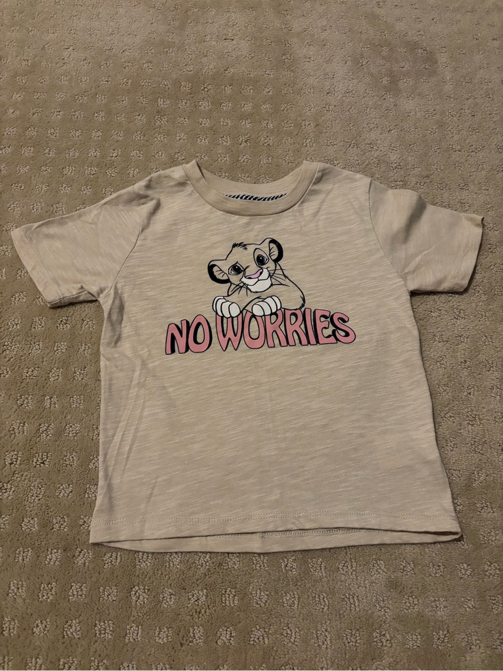 Disney Short Sleeve Tee with Simba 'No Worries' Graphic